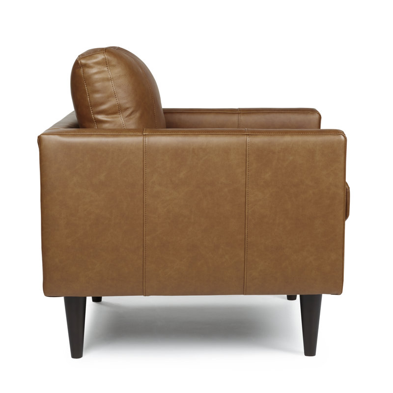 Viveros Leather Chair, Light Brown Genuine Leather