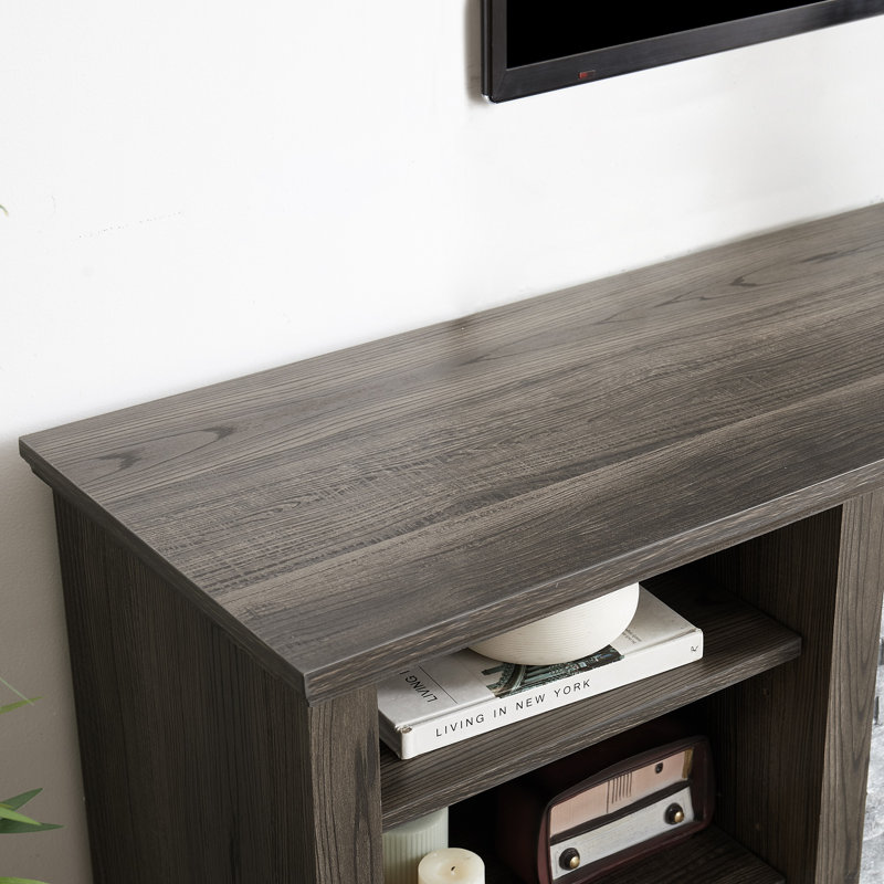 Crédence de rangement Jazai, Gris, H 26 po x l 70 po x P 15 po, Oui