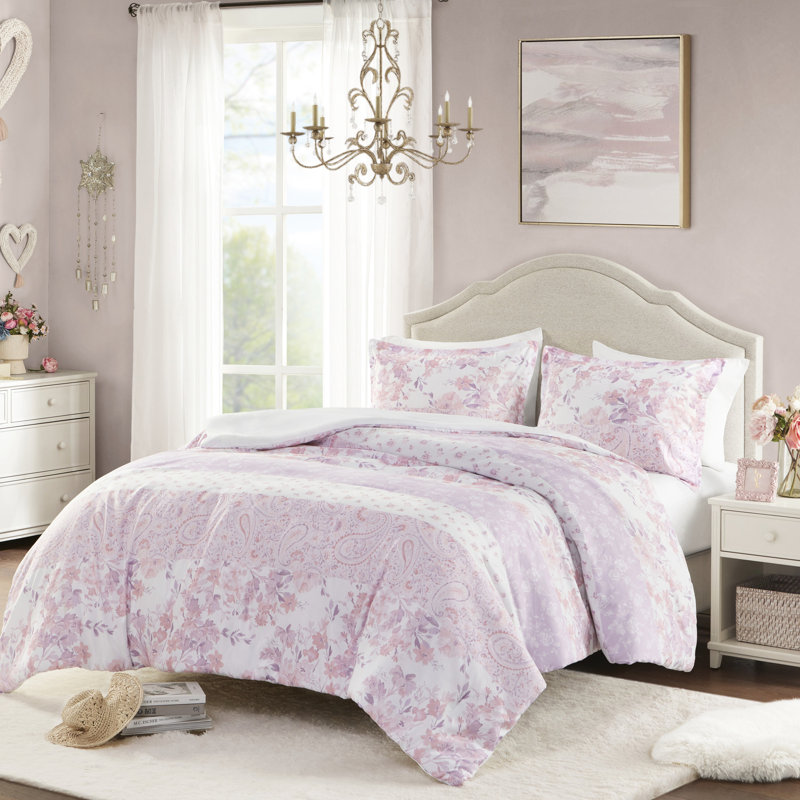 2 pièces Housse de couette en microfibre à motif floral simple / simple TG