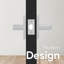 Poignée de porte intérieure réversible Mega Handles Glamour avec rosette rectangulaire pour la chambre à coucher, la salle de bain, le couloir et le bureau-136425895-136425899-98727718