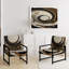 Fauteuil rembourré moderne, noir, argent et or-112001110