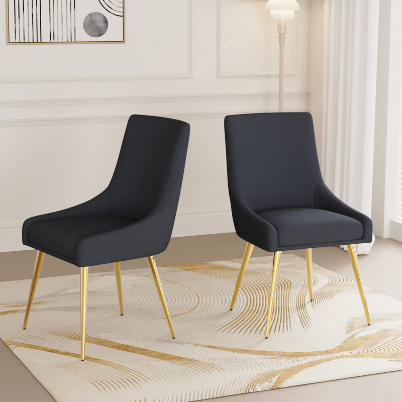 Chaises de salle à manger en tissu, Noir
