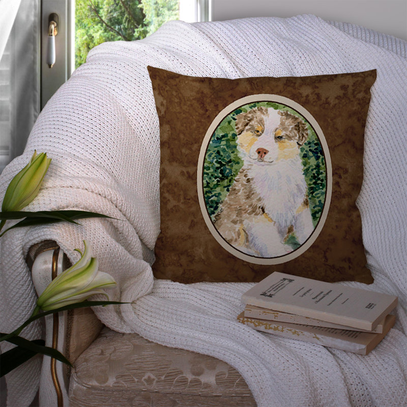 Coussin intérieur/extérieur brun carré berger australien