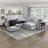 Meserve 121" Contemporary Square Arm Boucle Sectional with Pull-Out Bed-194030264-194444023