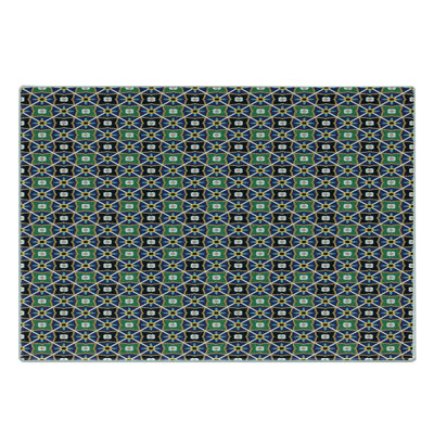 Ambesonne Antique Oriental Tempered Glass Cutting Board Vibrant Petals Multicolor