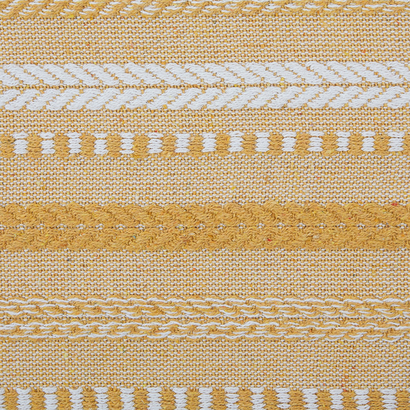 Leore Striped 100% Cotton Table Runner, 72" x 15", Gold