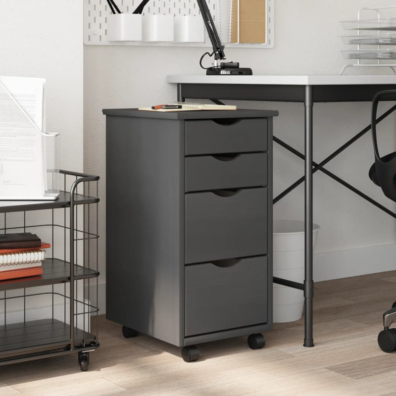 Mileke 34cm W 4 - Drawer Chest of Drawers, Grey