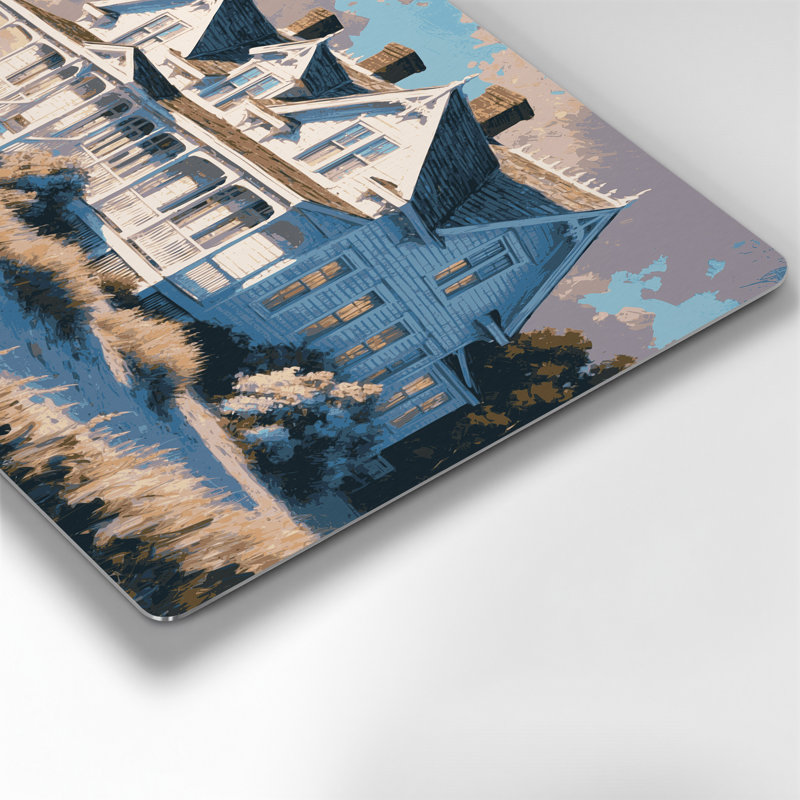 Art mural gris classique Coastal Beach House, H 20 po x l 24 po