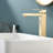 Modern Brushed Gold Basin Faucet - Deck Mounted And One Handle Design Elegant Sink Deck-Mounted Cartridge Valve System