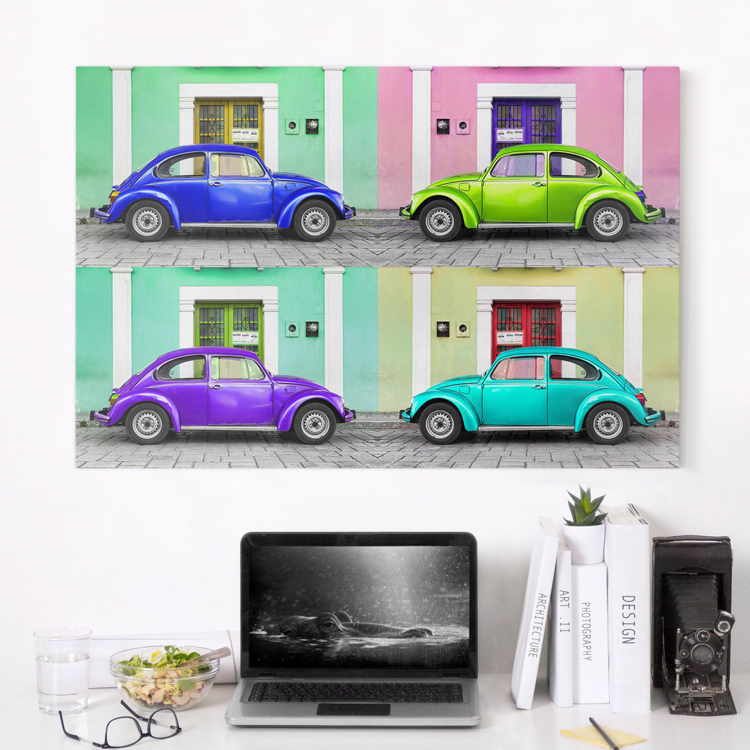 Leinwandbild - Grafikdruck „Colourful Beetle”