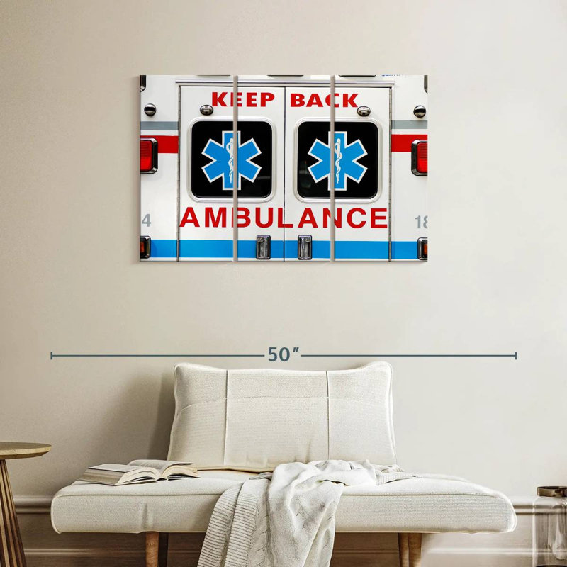 Panneau d'avertissement d'ambulance, H 24 po x l 38 po
