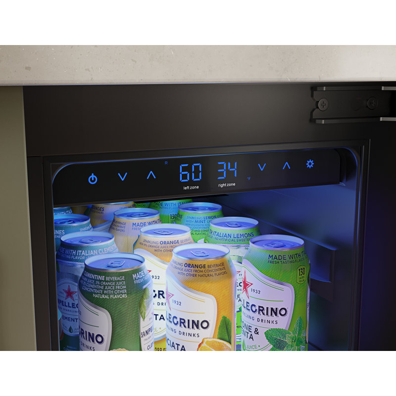 Presrv 24 in. 21-Bottle and 64-Can Dual Zone Panel Ready Wine and Beverage Cooler