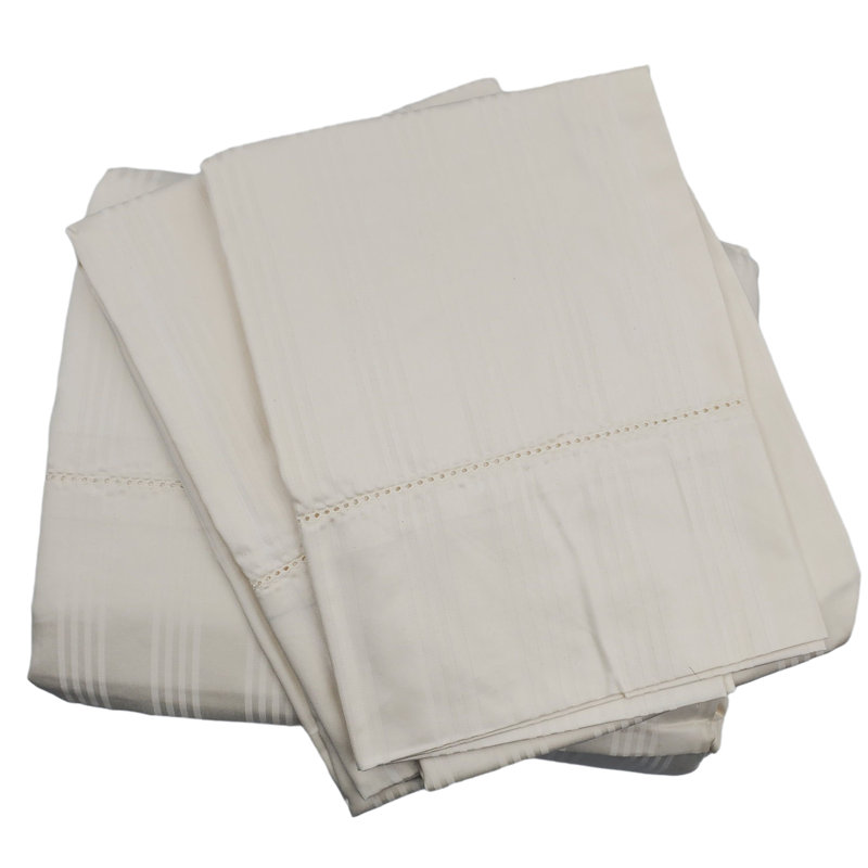 Ensemble de draps 100% coton 400 Tc, Grand, Ivoire
