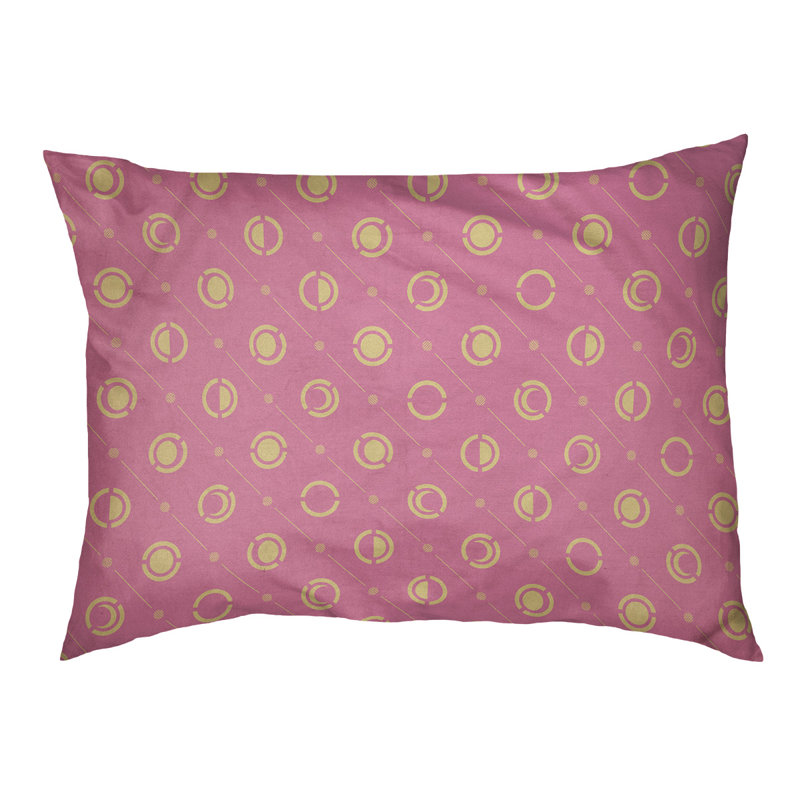 Coussin intérieur pour chien moon phases Chenault, Moyen (l 40 po x P 6,5 po x H 30 po), Rose / Jaune