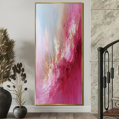 Gold And Pink Ocean Ink Harmony III - Abstract Painting Wall Art Decor