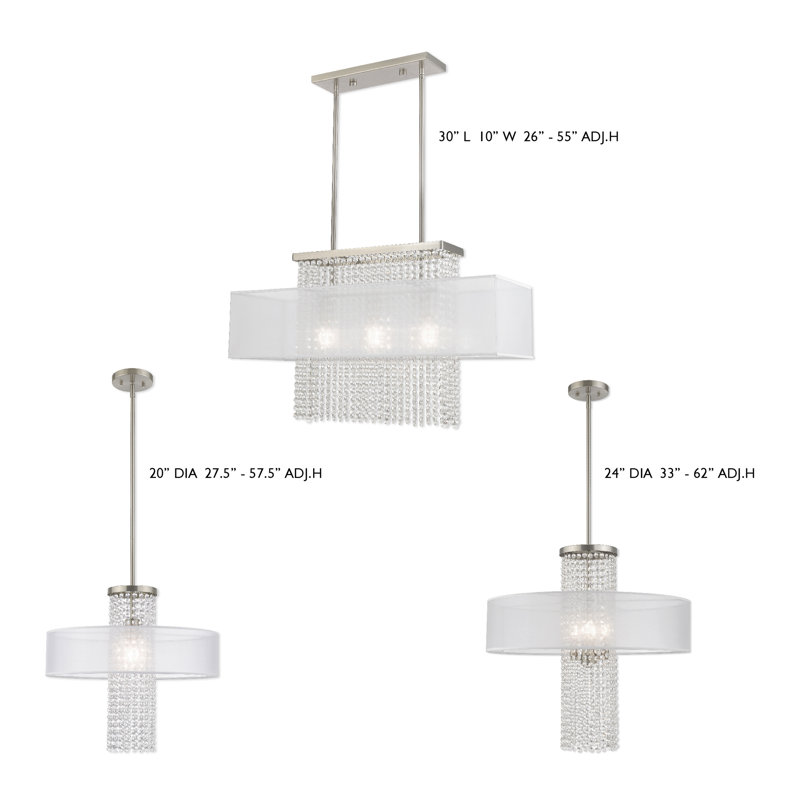 Haney 4 - Light Dimmable Drum Chandelier, Translucent