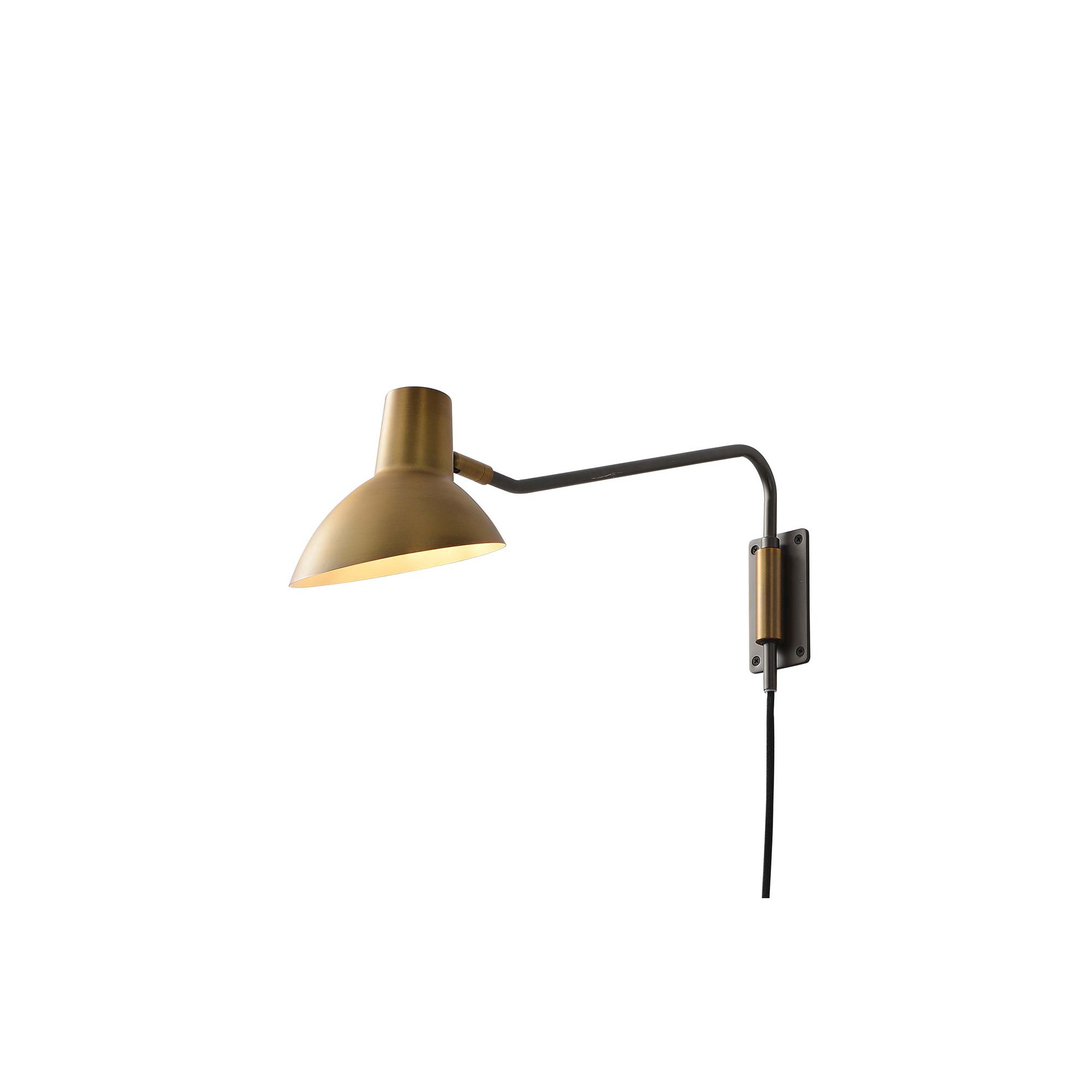 Swing Wall Light - Plug-in, Dimmer Switch, Brushed Brass