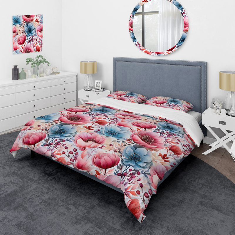 Literie Milous, Housse de couette pour grand lit et 2 taies décor