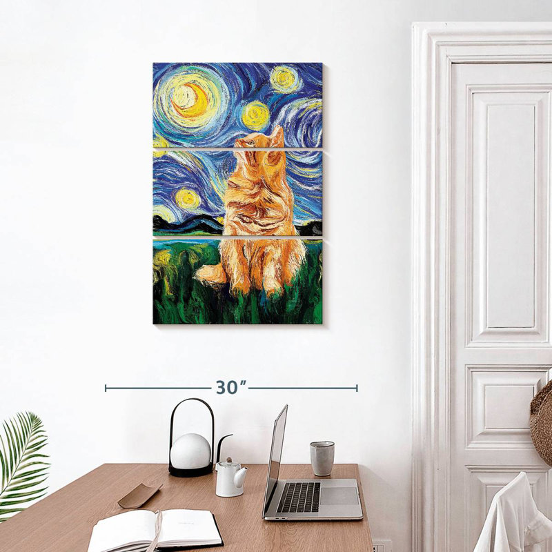 Brampt, chat impressionniste, H 32 po x l 20 po