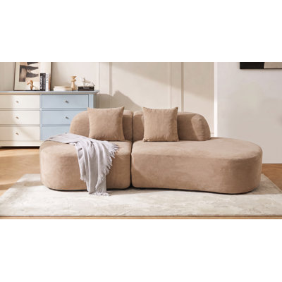 96" Curved Modular Sectional Sofa, Modern Cloud Couch with Deep Seats