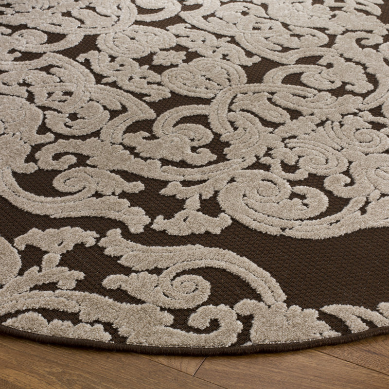 Barnett Performance Floral Rug, Round 6'7"