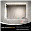 Miroir de salle de bain 40 po x 32 po à DEL avec éclairage avant et arrière, miroir de meuble-lavabo à intensité variable, 3 températures de couleur, antibuée, imperméable IP44, montage horizontal ou vertical, finition argentée