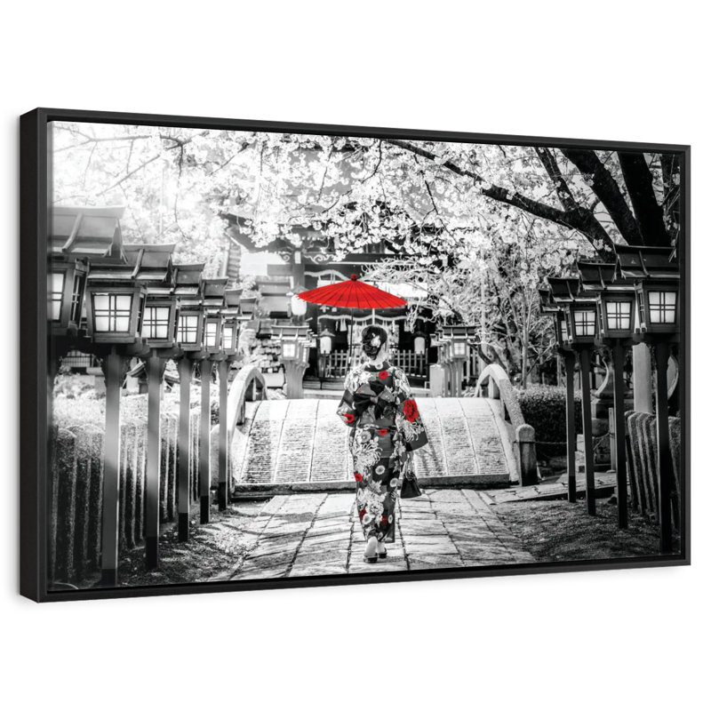 Geisha Pop, 19" X 13", Floating Frame Black