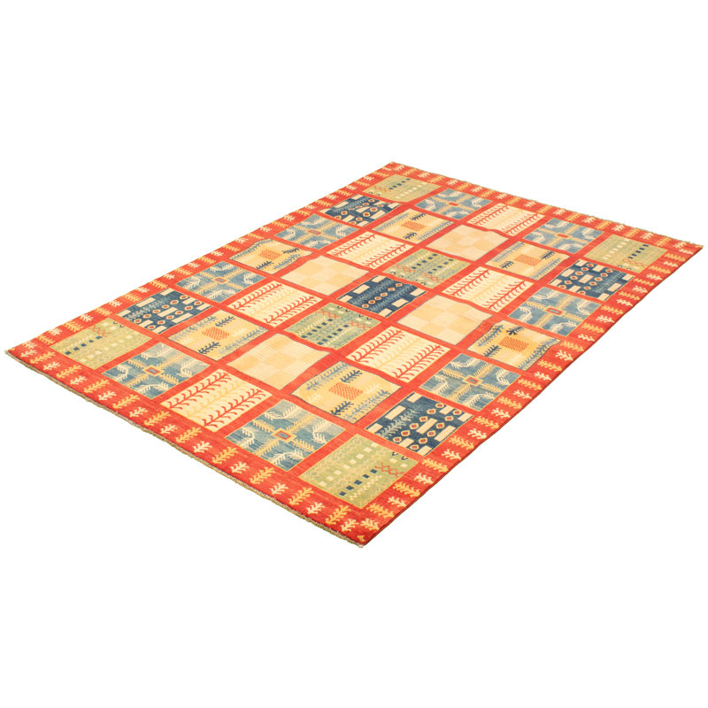 Tapis unique en laine noué à la main gazni brun des années 2010 de 6 pi 5 po x 9 pi 11 po Qaiden