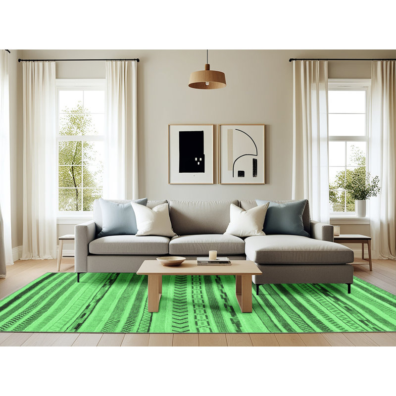 Kendallynn Washable Geometric Indoor Rug, Rectangle 6' x 9'