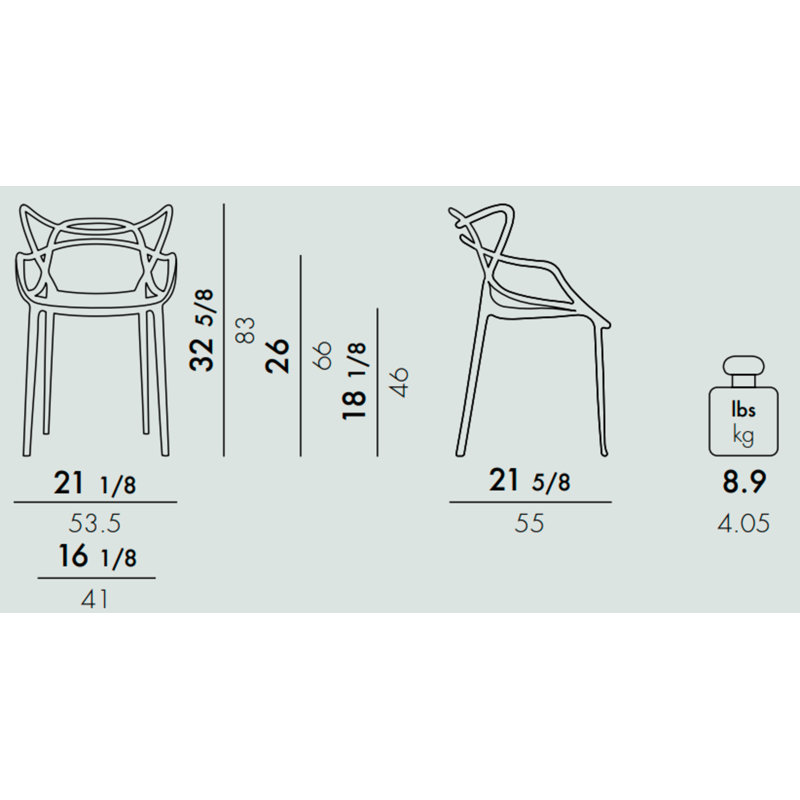 Masters 18.11'' H Stacking Armchair, White