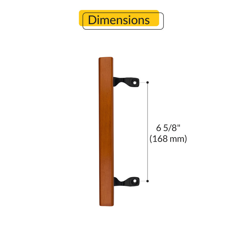 Patio Door Handle With Heavy Duty Brackets Black Finish
