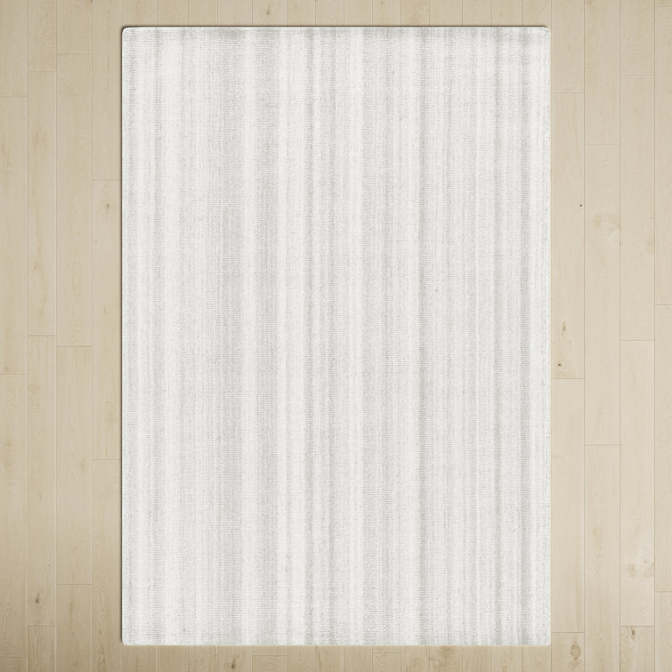 Crista Hand-Loomed Wool Area Rug in Bright White/Flint Gray/Whitecap Gray