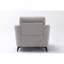Chaise à coussin en tissu au design élégant gris de 39 po, profondeur d'assise de 21,5 po, ressorts ensachés, métal