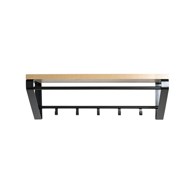 Omena Steel 5 - Hook Wall Mounted Coat Rack with Storage