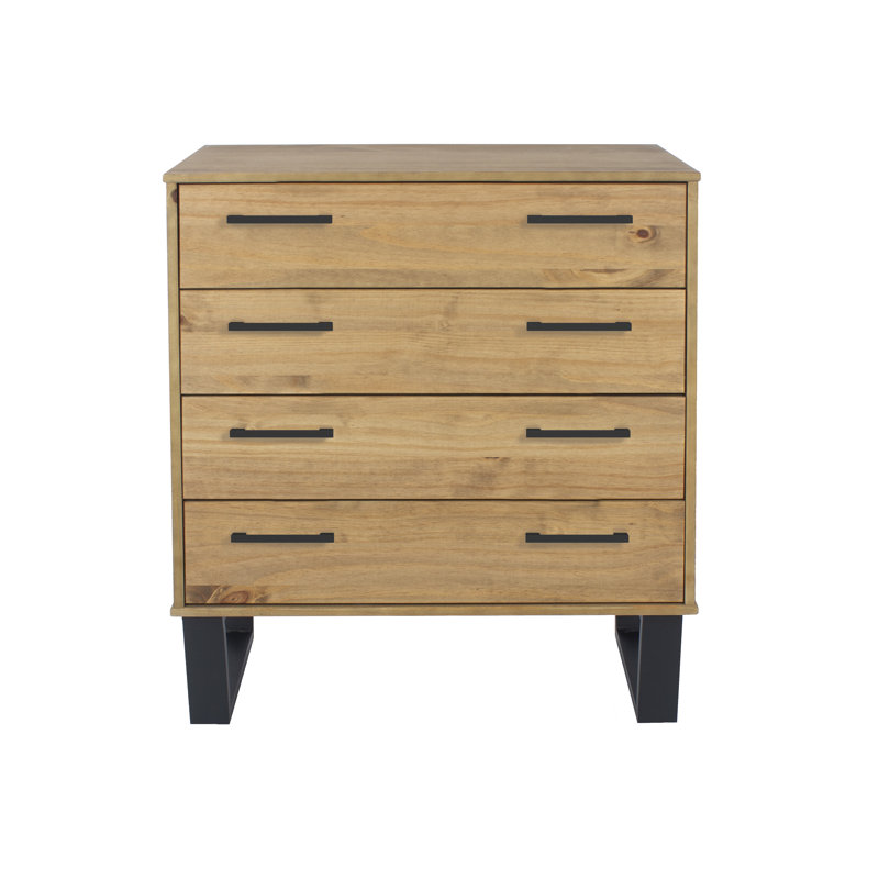 Eva-Lillie 4 Drawer Wide Chest of Drawers, industrial design, Brown