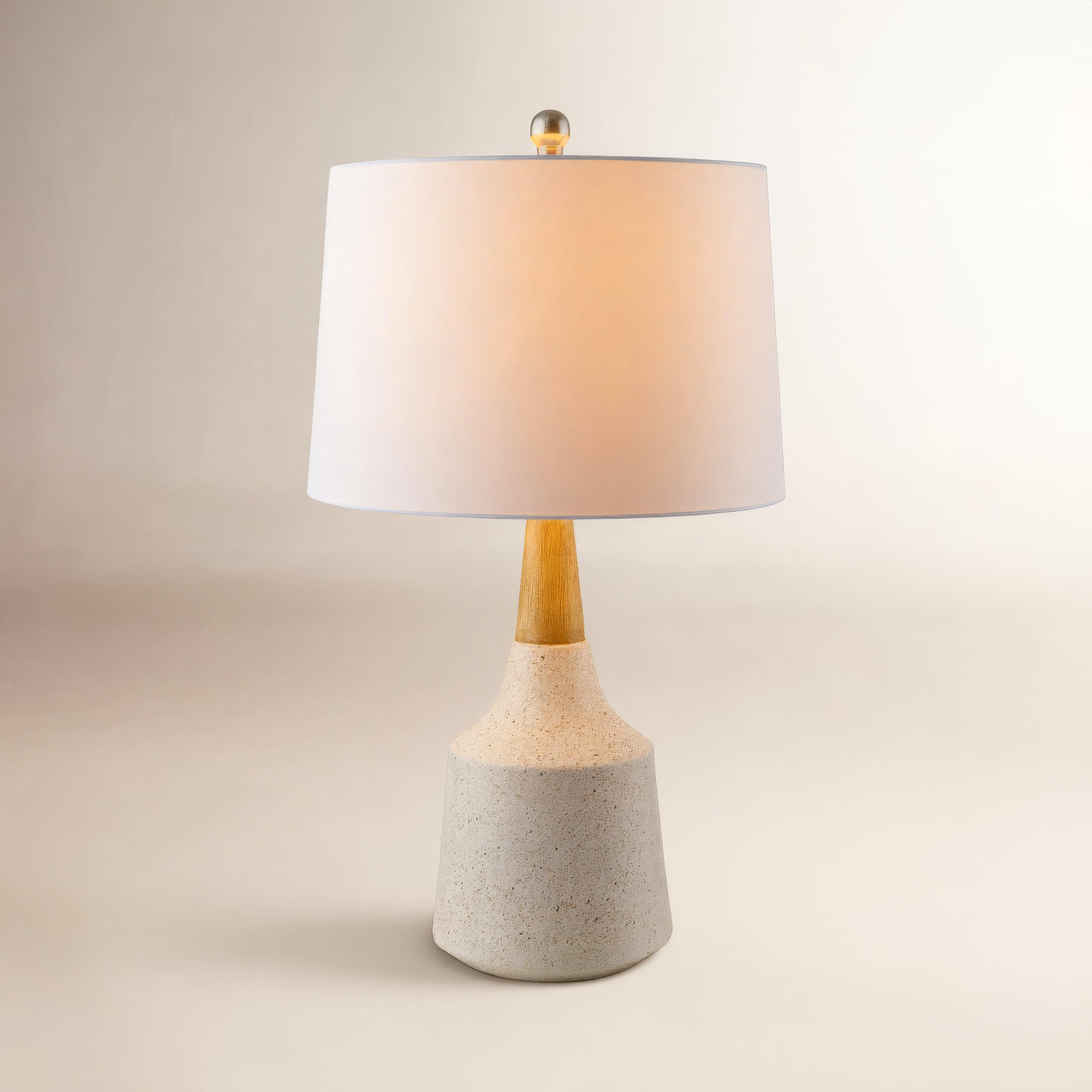 Scotia Ceramic Table Lamp, Cream, White