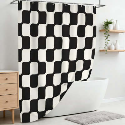 Ensemble de rideau de douche Retro