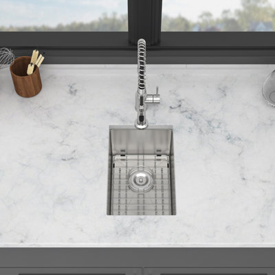 10 Inch Undermount Sink - 10" x 18" x 8" Undermount Stainless Steel Kitchen Sink 16 Gauge 8 Inch Deep Single Bowl Kitchen Sink Basin