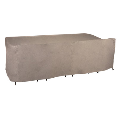 Modern Leisure Garrison Rect/Oval Patio Table & Chair Set Cover,  108"L x 64"W x 34"H, Sandstone by Modern Leisure