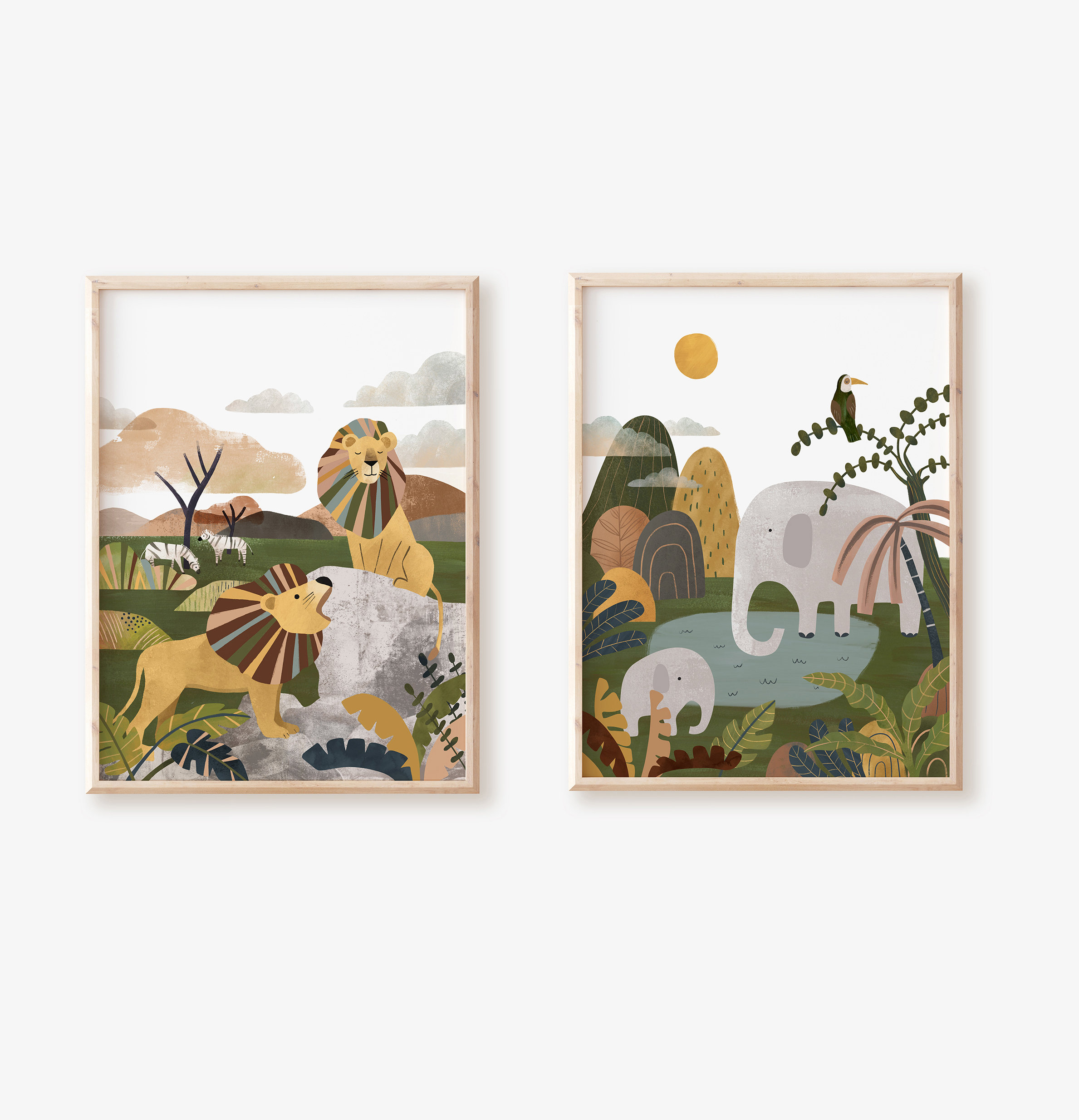 Nemo and Her Safari 2 Piece Paper Print Set - Unframed Prints | Wayfair