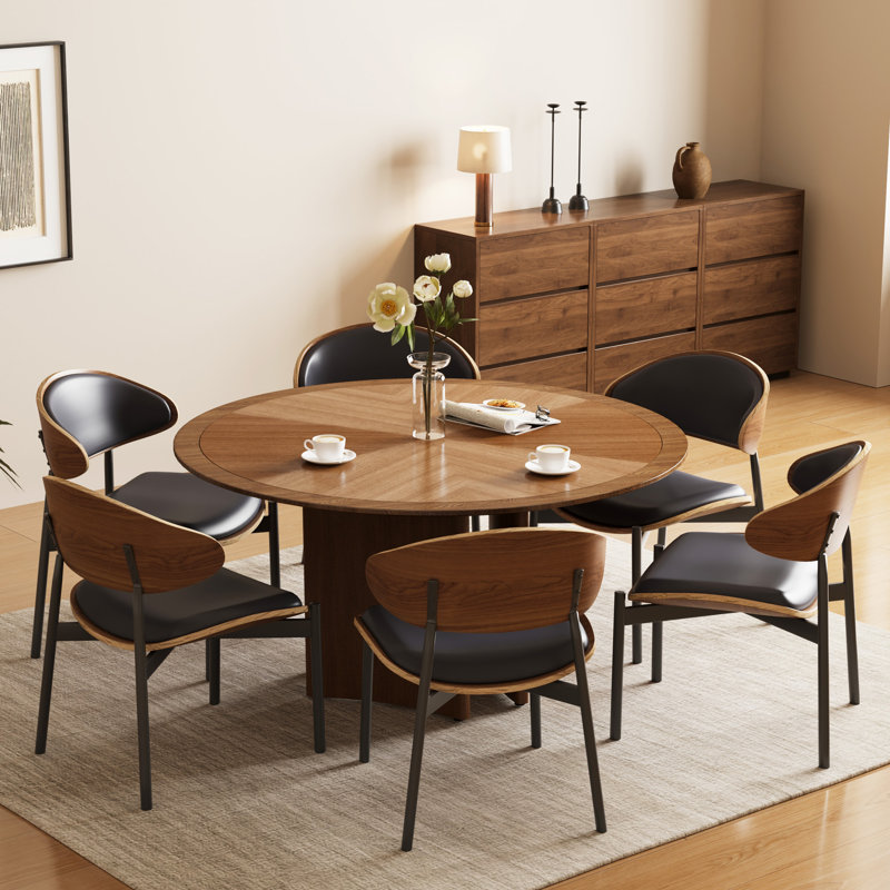 Ensemble de table de salle à manger Fermin, 5 pièces: table, 4 chaises, Noir