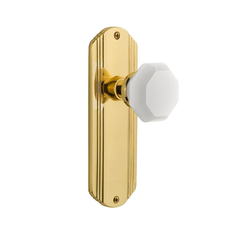 Deco Plate with Waldorf White Milk Knob, Polished Brass