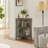 Leilla Grey 2 Doors Corner Accent Cabinet Triangular 3-tier Storage Cabinet-1106454461