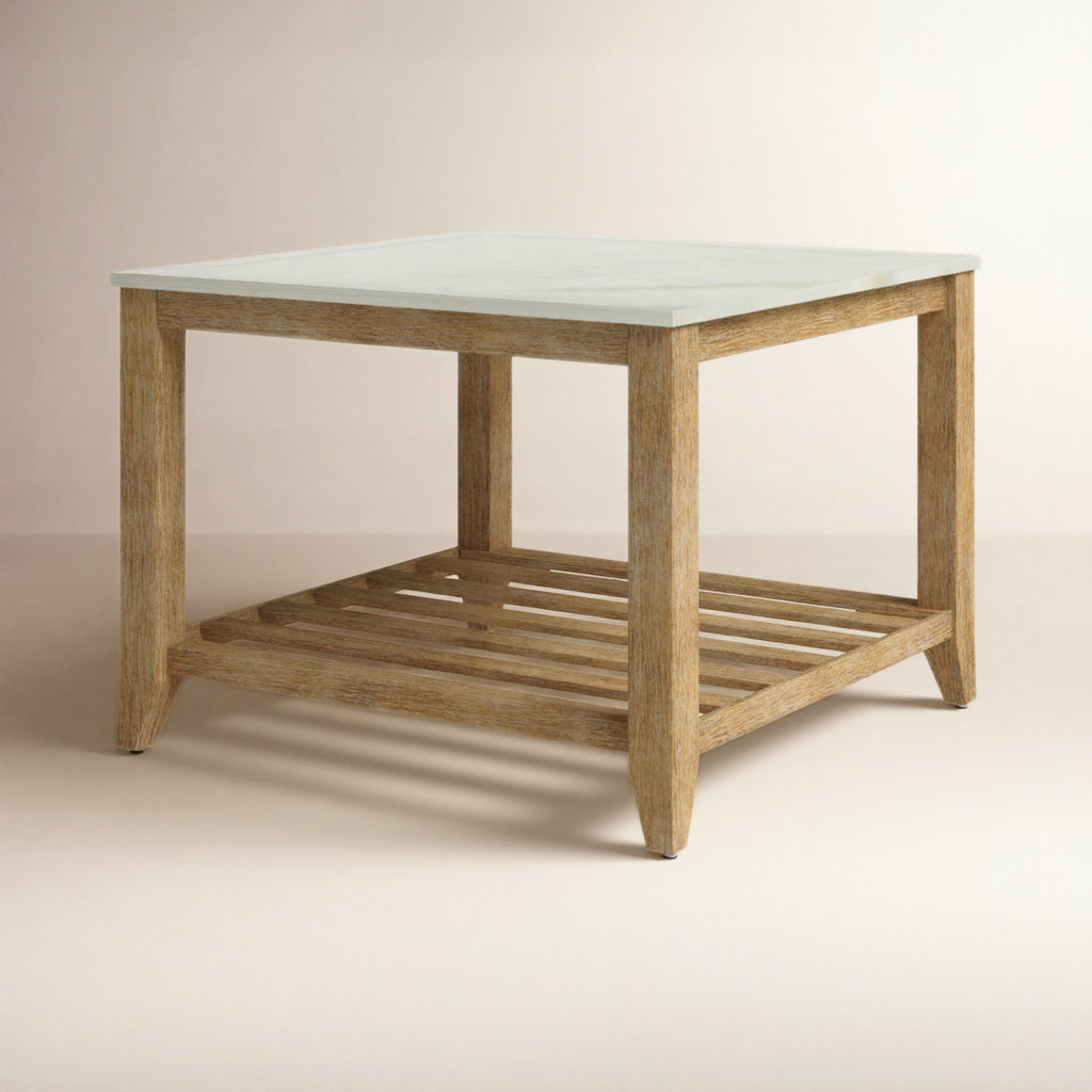 Leticia 24" Genuine Marble Coffee Table