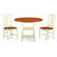 L'ensemble de table de salle à manger 3 pièces pour petits espaces comprend une table de salle à manger ronde avec Dropleaf et des tablettes et 2 chaises en bois, babeurre et cerise-109867315-109867305