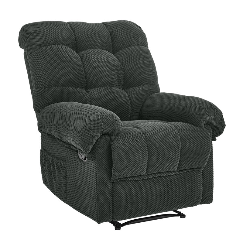 Fauteuil inclinable manuel rembourré 36 po, Gris