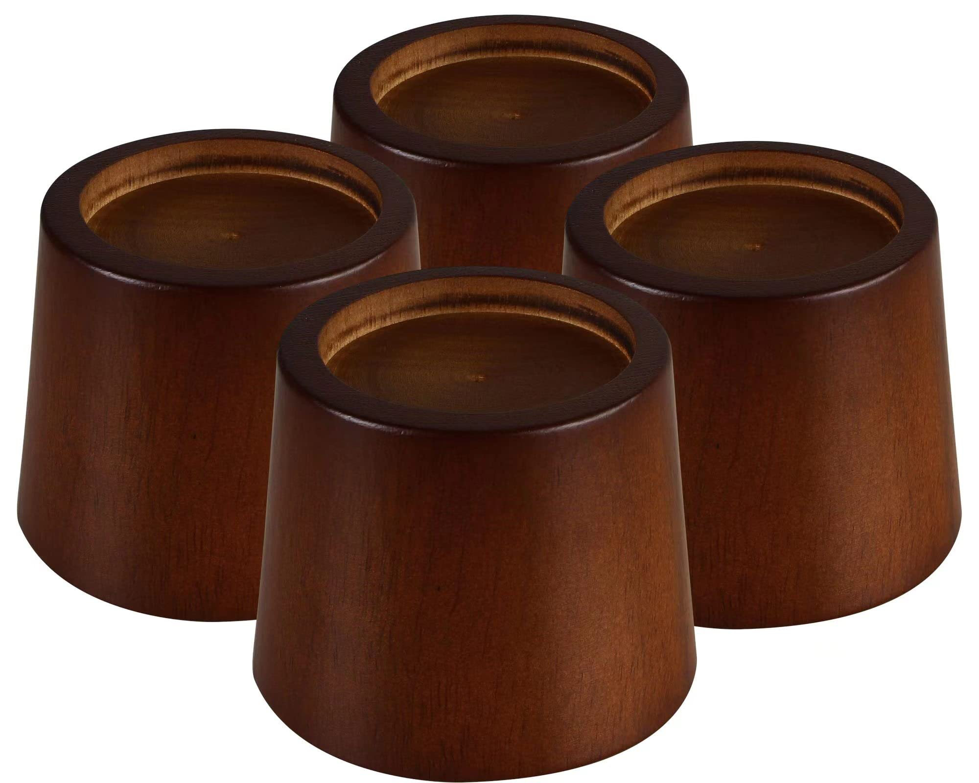 BOJUNTAN Wood Bed Furniture Risers Blocks - 3 Inch Set Of 4 Bed Risers ...