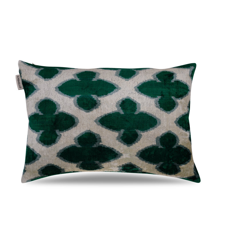 Housse et insert de coussin rectangulaire en soie / velours