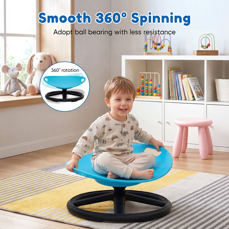 Sensory Balance Training Spinning Chair for Kids, Blue/Black