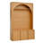 Natural-toned MDF Hall Tree with Arched Silhouette, 3 Cabinets, and 4 Golden Hooks – Mudroom Storage Bench for Entryway-129456089